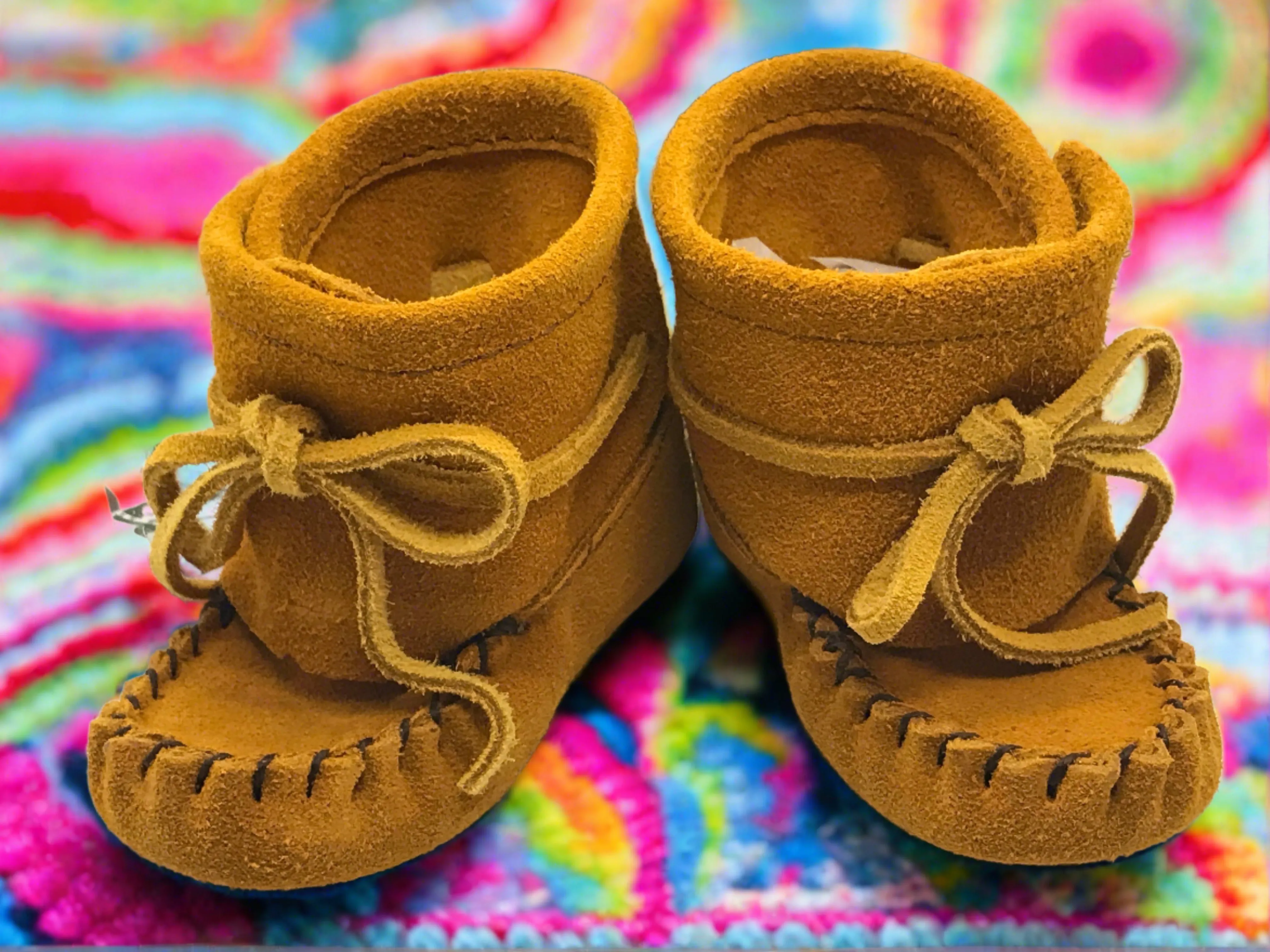 Baby Wrap A Round Moccasins - Tan
