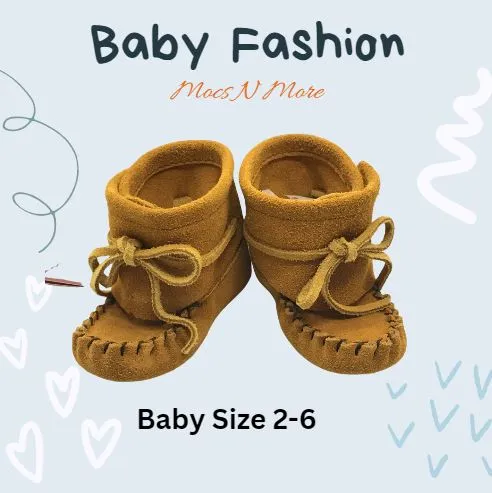 Baby Wrap A Round Moccasins - Tan