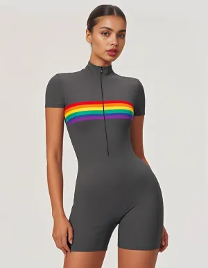 Fashion Stretch Rainbow Printed Jumpsuit