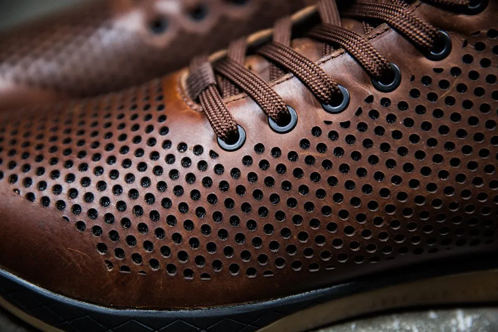 HIGH-TOP COFFEE LEATHER TRAINER (MEN'S)