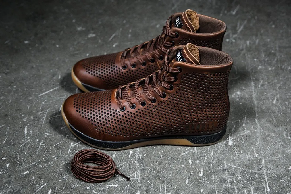 HIGH-TOP COFFEE LEATHER TRAINER (WOMEN'S)