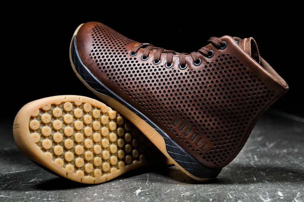HIGH-TOP COFFEE LEATHER TRAINER (WOMEN'S)