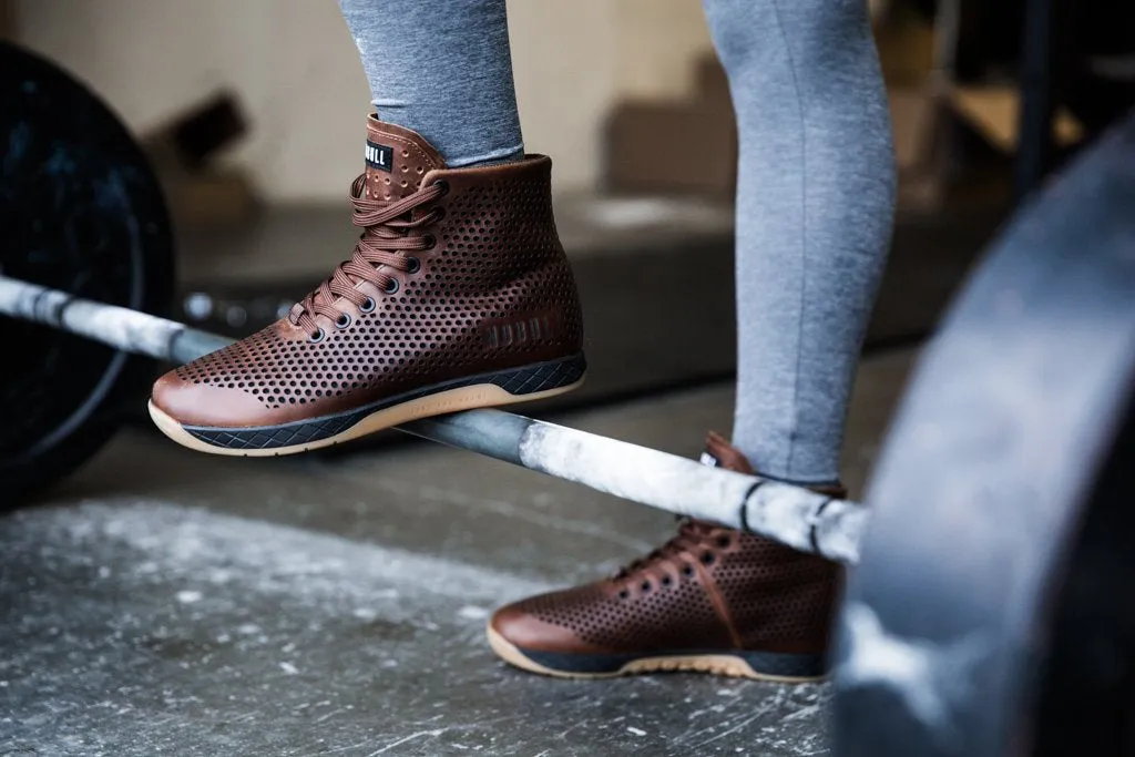 HIGH-TOP COFFEE LEATHER TRAINER (WOMEN'S)