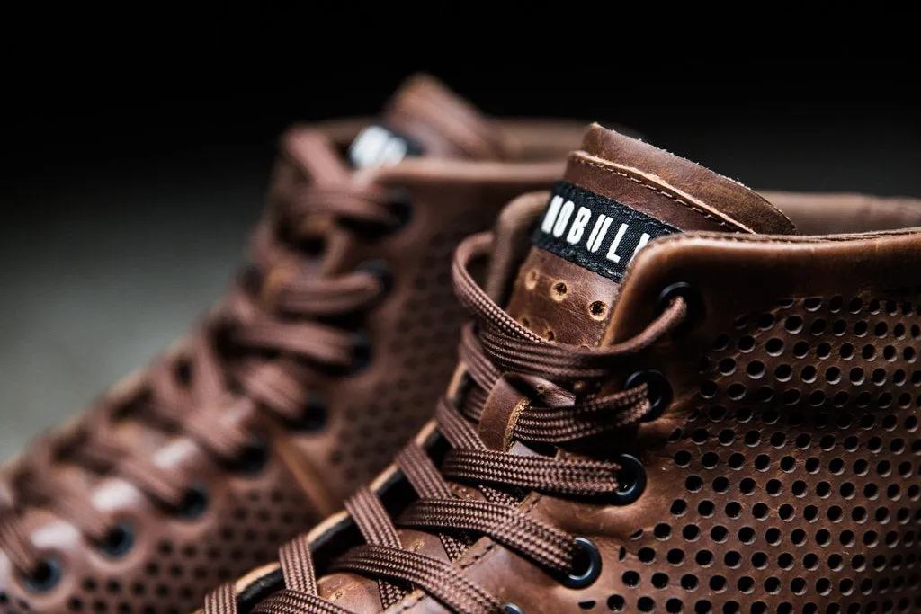 HIGH-TOP COFFEE LEATHER TRAINER (WOMEN'S)