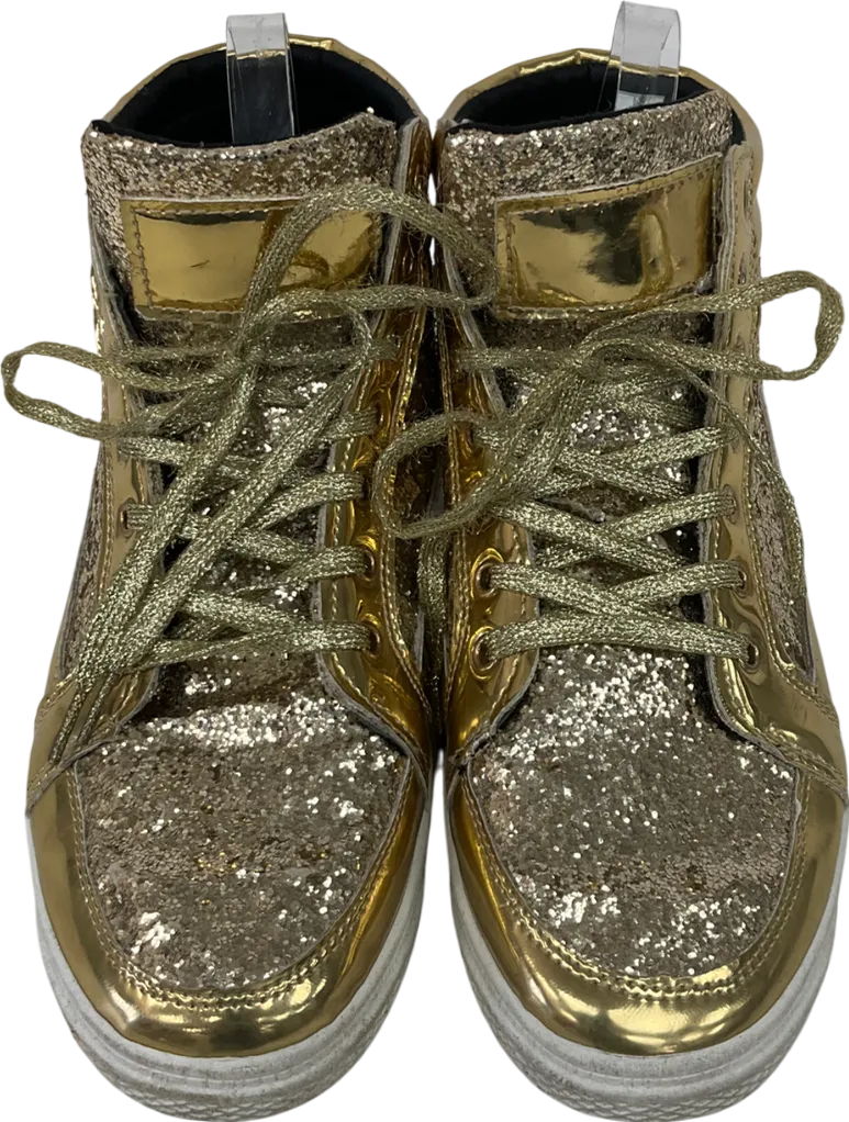 Metallic Glitter High Top Trainers UK 9 EU 42 