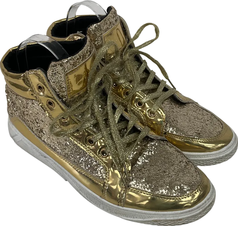 Metallic Glitter High Top Trainers UK 9 EU 42 