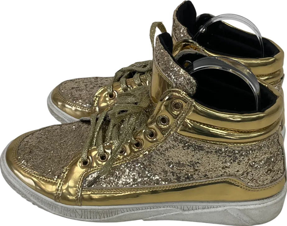 Metallic Glitter High Top Trainers UK 9 EU 42 