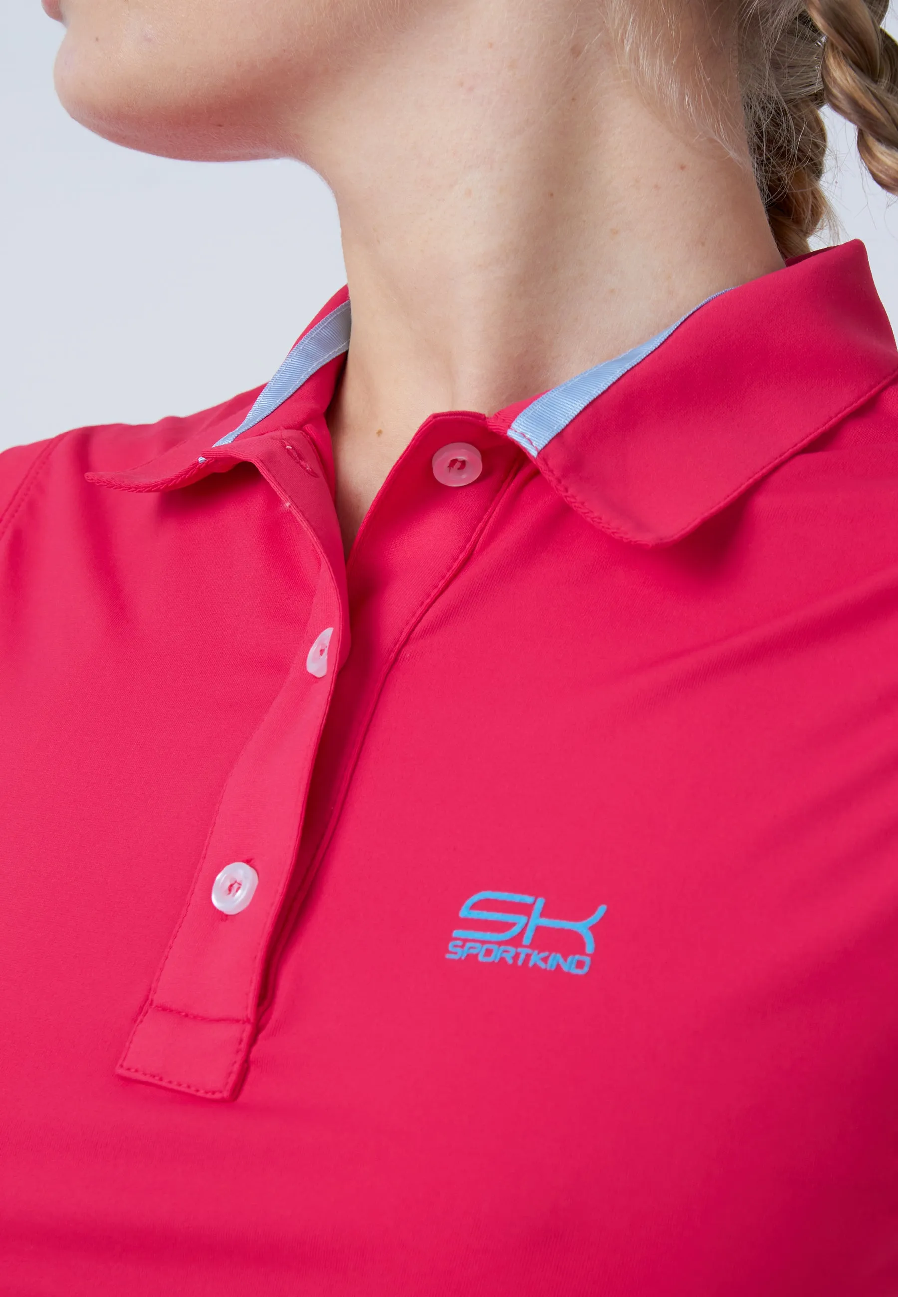 Women Tennis Polo Shirt sleeveless, pink