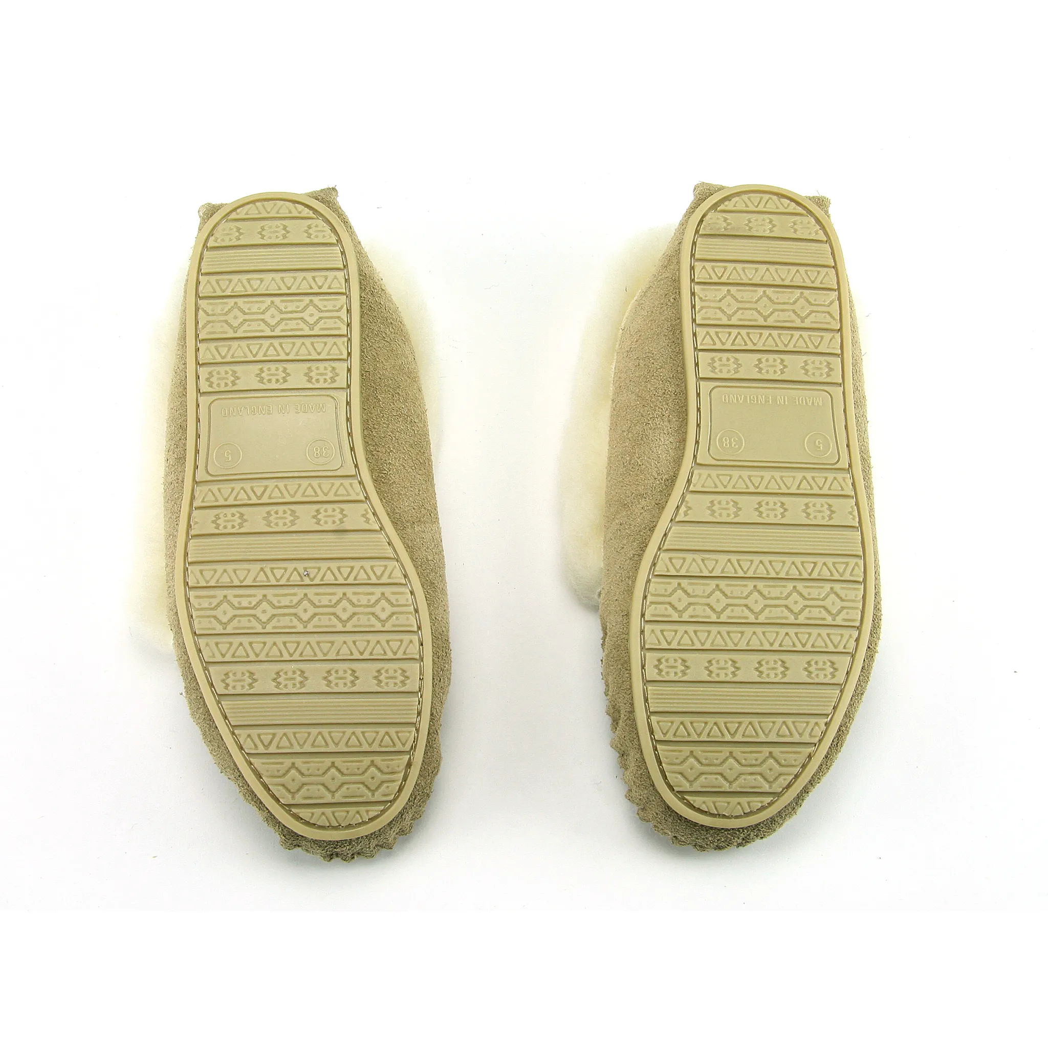 Wool Collar Moccasins With Sole